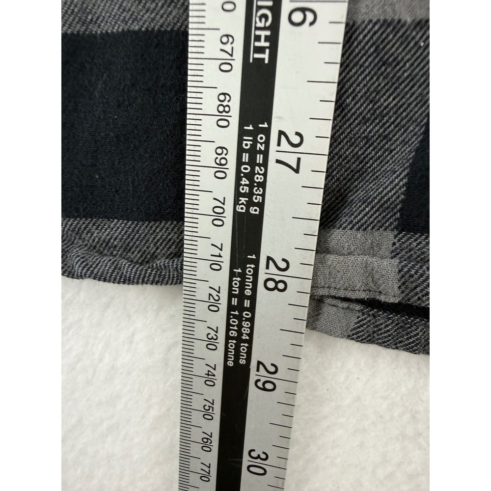 Levi's Plaid Button Down Shirt Mens Large Grey Black Flannel Long Sleeve - Picture 4 of 6